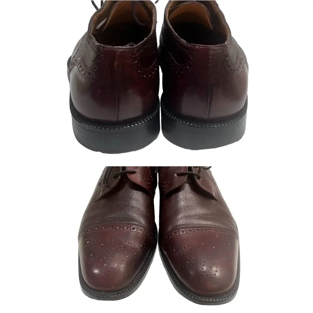 Johnston & Murphy Cellini OXBLOOD Wingtip Oxfords ITALY Brogues | 10M